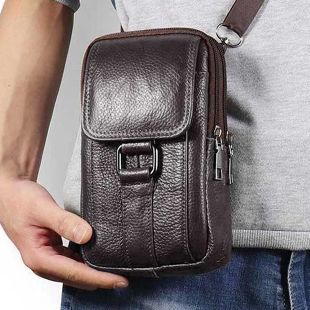 Men's Genuine Leather Crossbody Messenger Bag