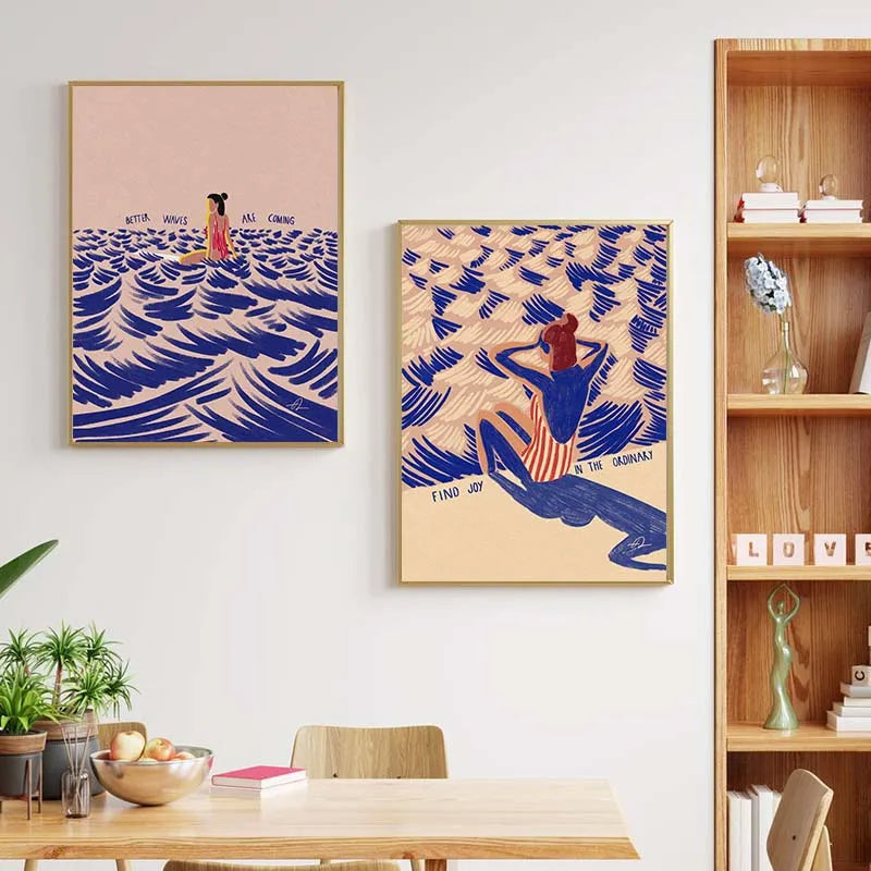 Nordic Sea Wave Canvas Art Print