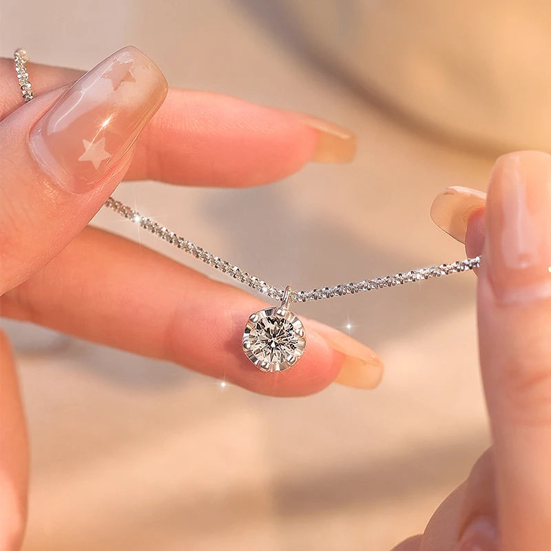Moissanite Solitaire Pendant Necklace