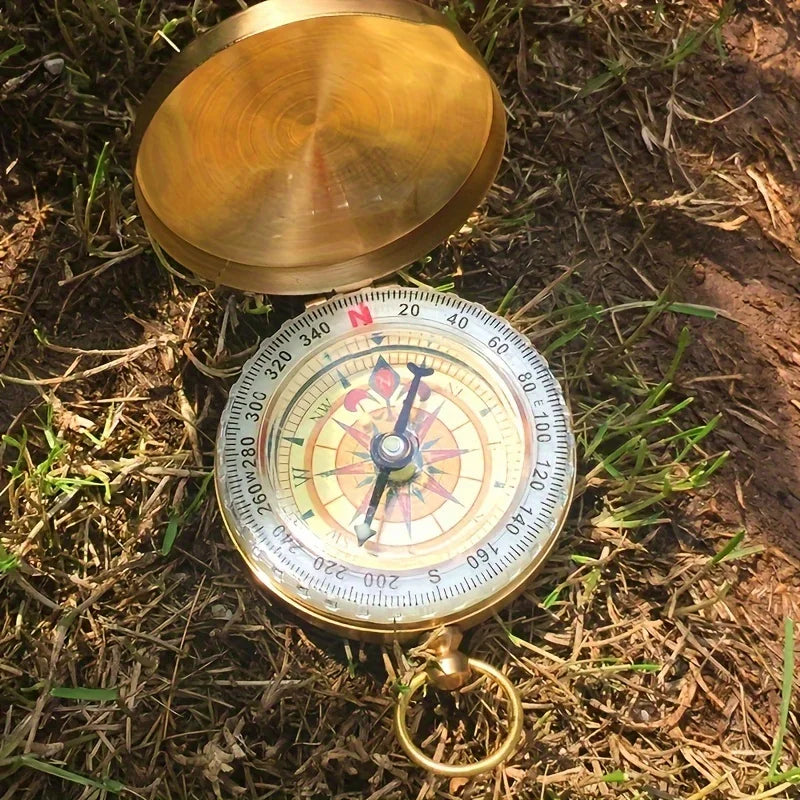 Copper Survival Compass with Glow-in-the-Dark Features