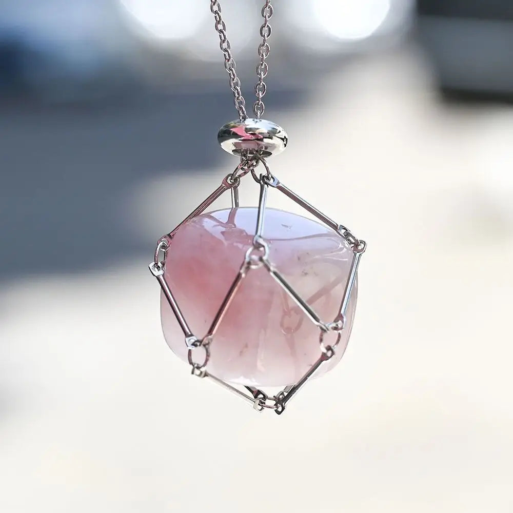 Crystal Cage Pendant Necklace