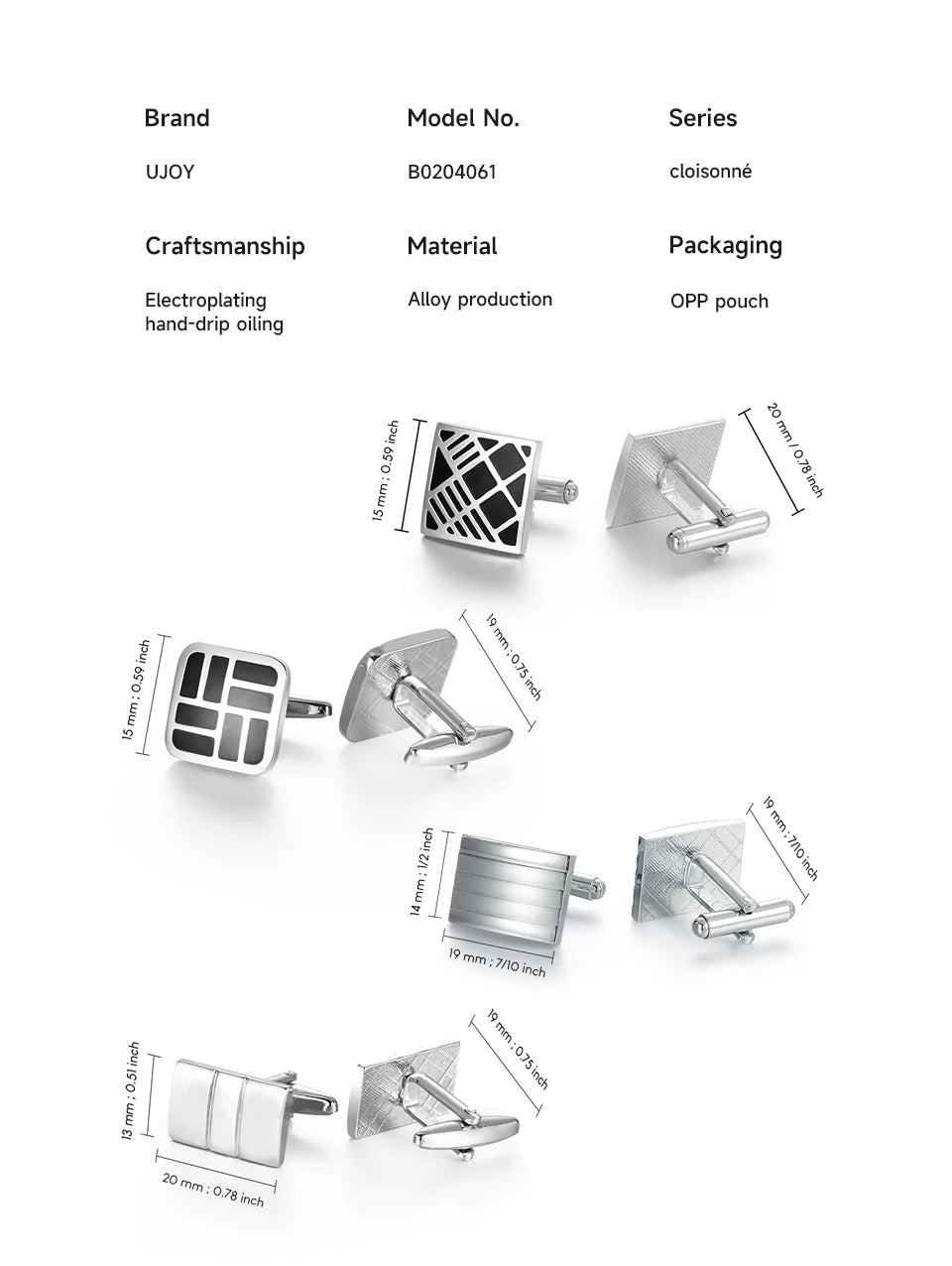 Luxury Cufflink Set (4 Pairs)
