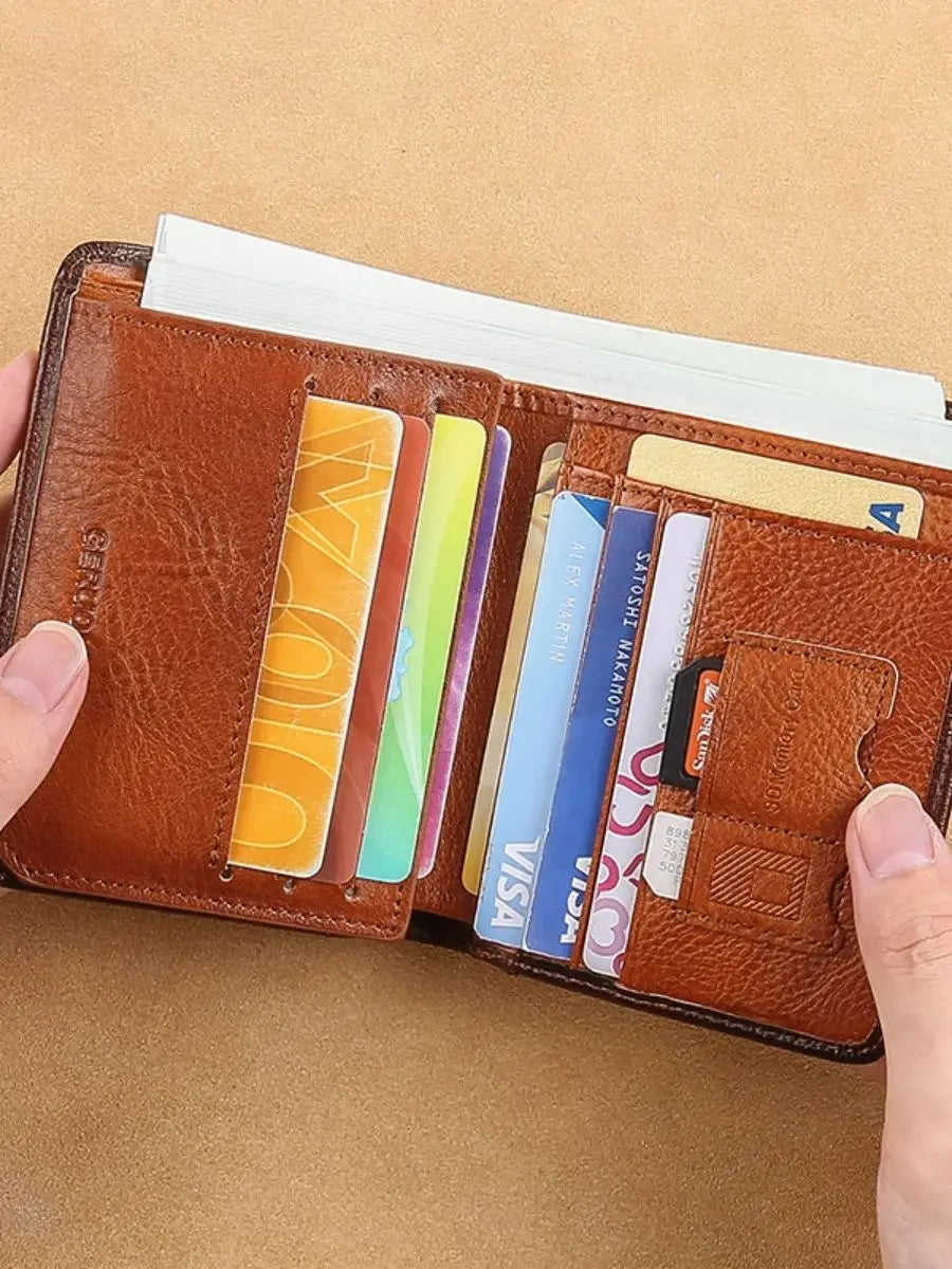 Men's Genuine Leather RFID Bifold Wallet