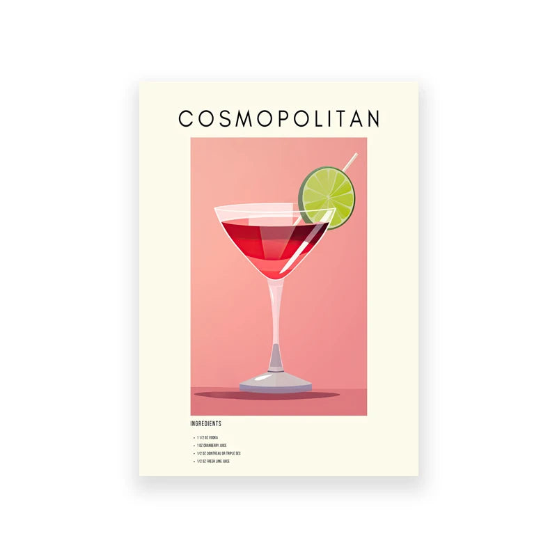 Iconic Cocktails: Retro Wall Art Prints