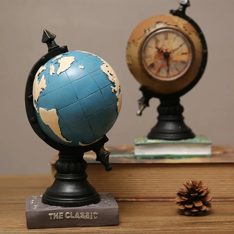 Globe Desktop Clock Ornament