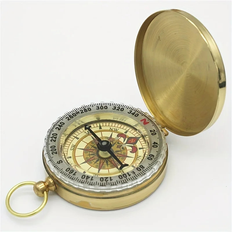 Copper Survival Compass with Glow-in-the-Dark Features