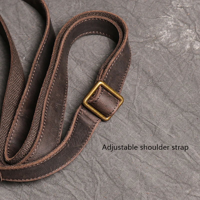 Vintage Brown Crossbody Shoulder Bag for Men