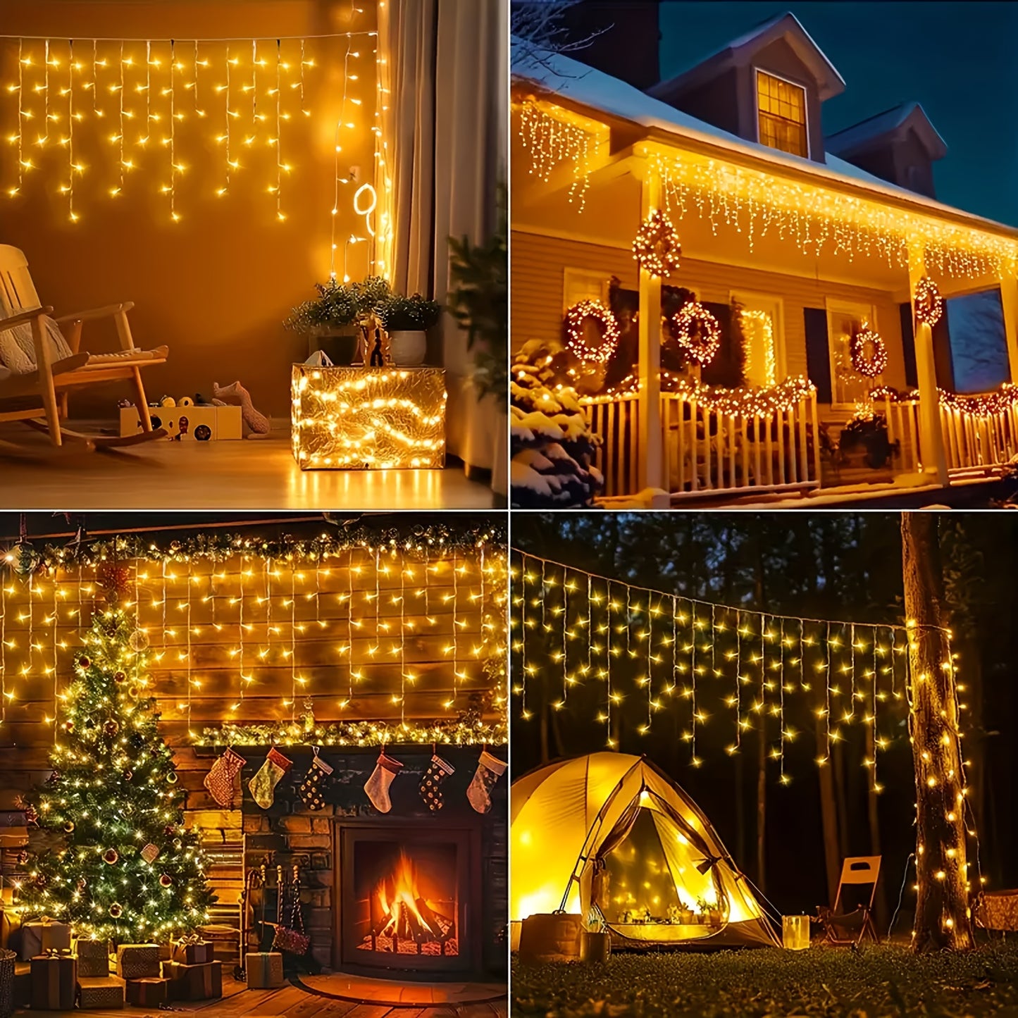 The PLB Solar Cascade Icicle String Lights (162/96 LED)