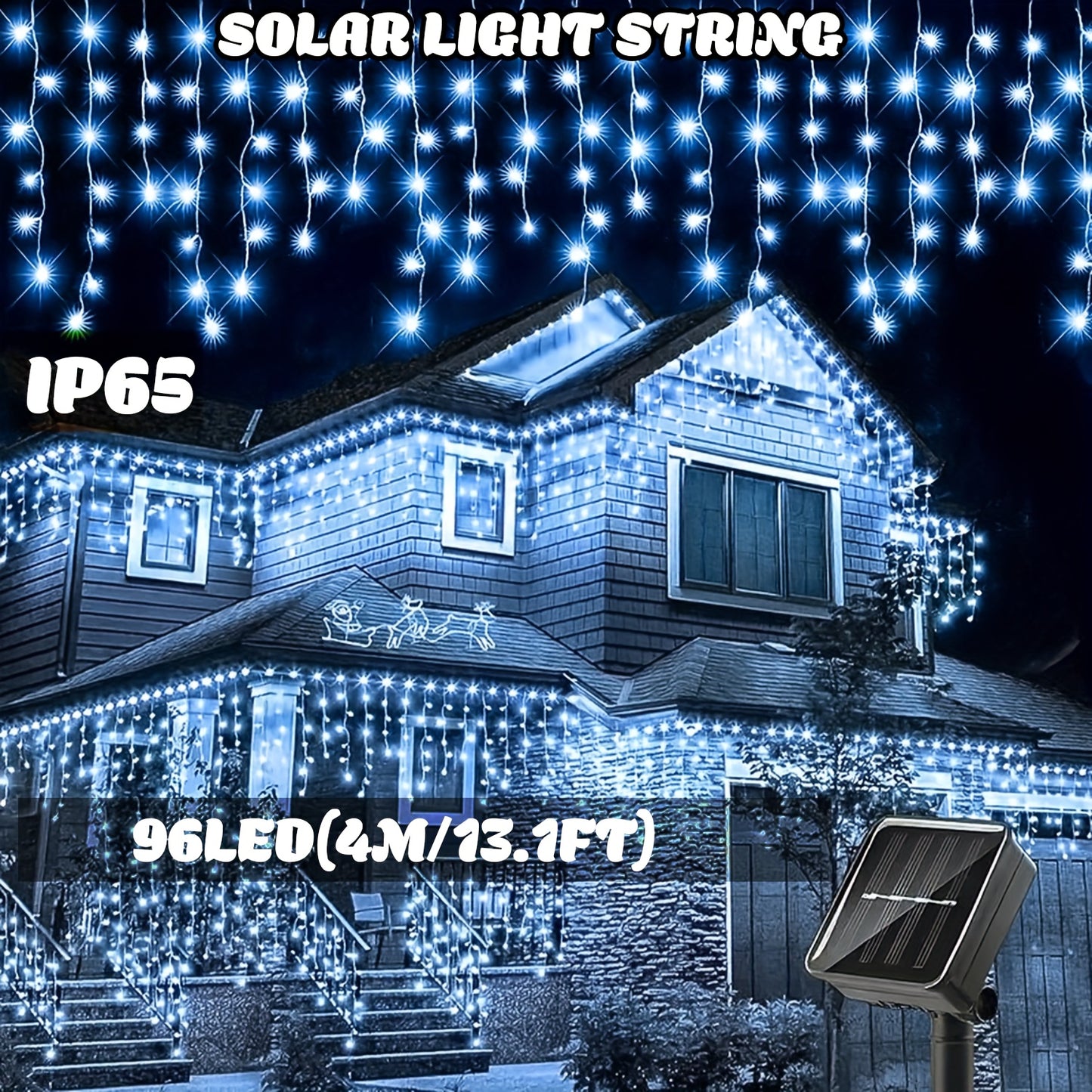 The PLB Solar Cascade Icicle String Lights (162/96 LED)