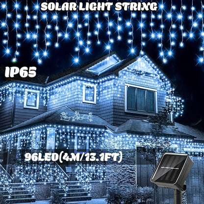 The PLB Solar Cascade Icicle String Lights (162/96 LED)