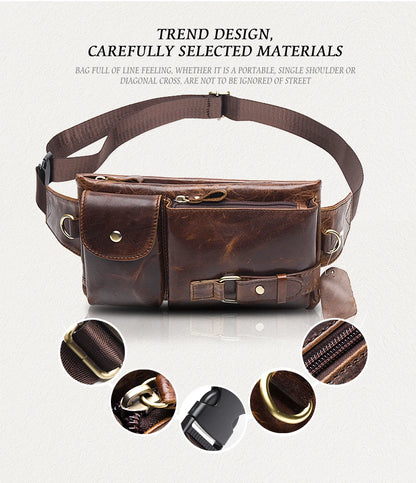 Men's Retro Leather Waist Pack