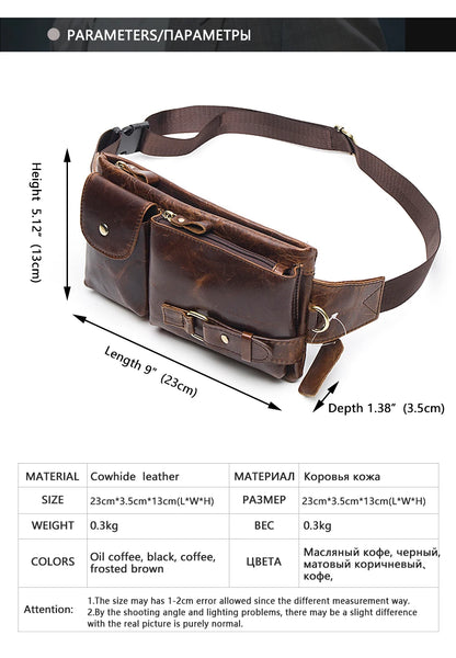 Men's Retro Leather Waist Pack