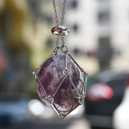 Crystal Cage Pendant Necklace
