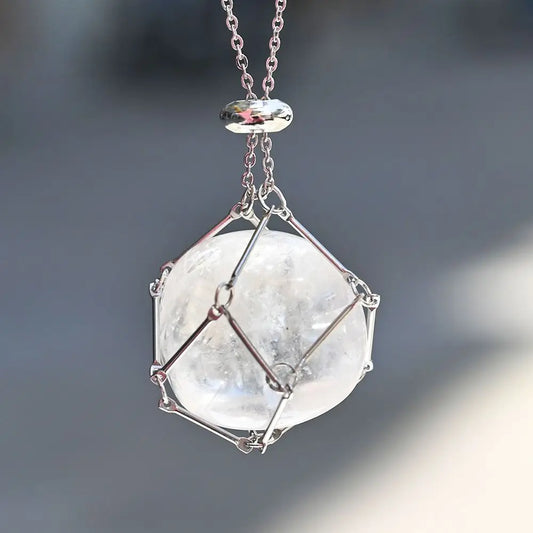 Crystal Cage Pendant Necklace