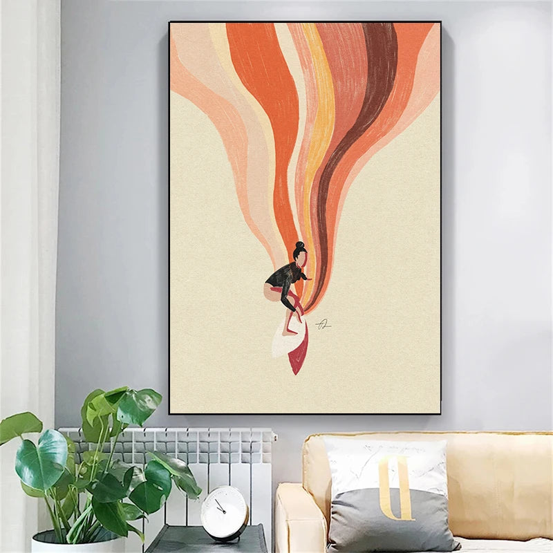 Nordic Sea Wave Canvas Art Print