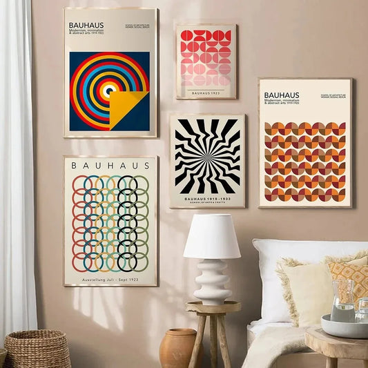 Modernist Bauhaus Geometric Canvas Art Prints