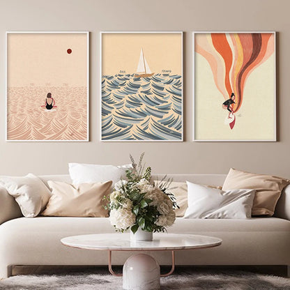 Nordic Sea Wave Canvas Art Print