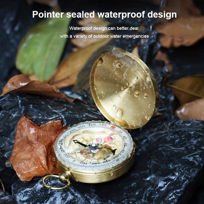 Copper Survival Compass with Glow-in-the-Dark Features