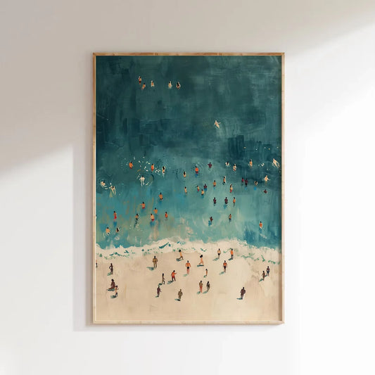 Tiny Swimmers in the Ocean Canvas Print