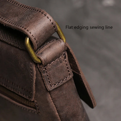 Vintage Brown Crossbody Shoulder Bag for Men