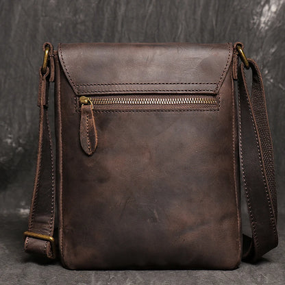 Vintage Brown Crossbody Shoulder Bag for Men