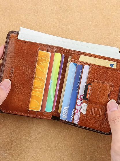 Men's Genuine Leather RFID Bifold Wallet
