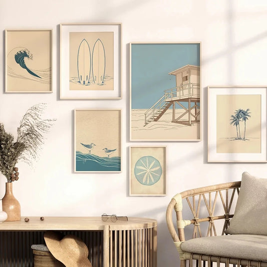 Vintage Beach & Surf Canvas Art Print