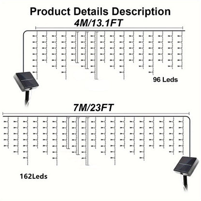 The PLB Solar Cascade Icicle String Lights (162/96 LED)