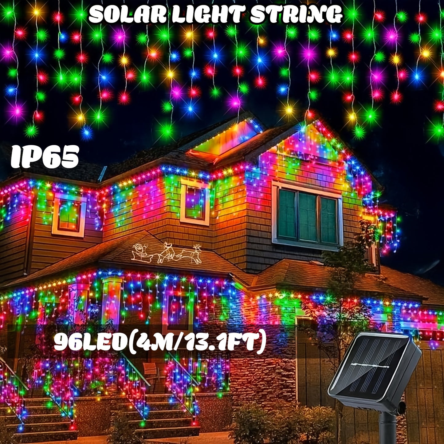 The PLB Solar Cascade Icicle String Lights (162/96 LED)