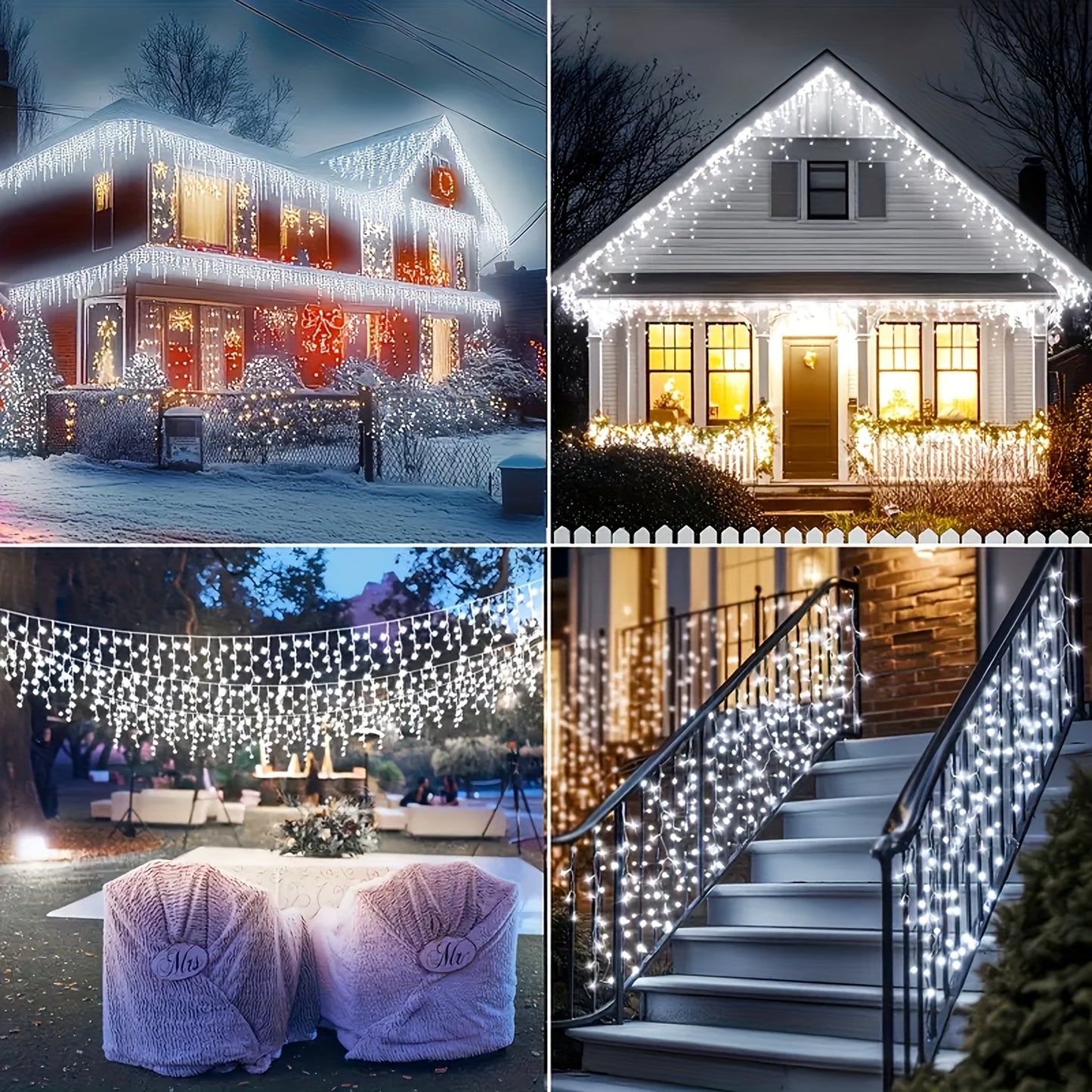 The PLB Solar Cascade Icicle String Lights (162/96 LED)